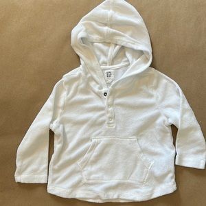 babyGAP Toddler Terry Cloth Swim Hoodie Jacket Pullover White Size 12-18 Months
